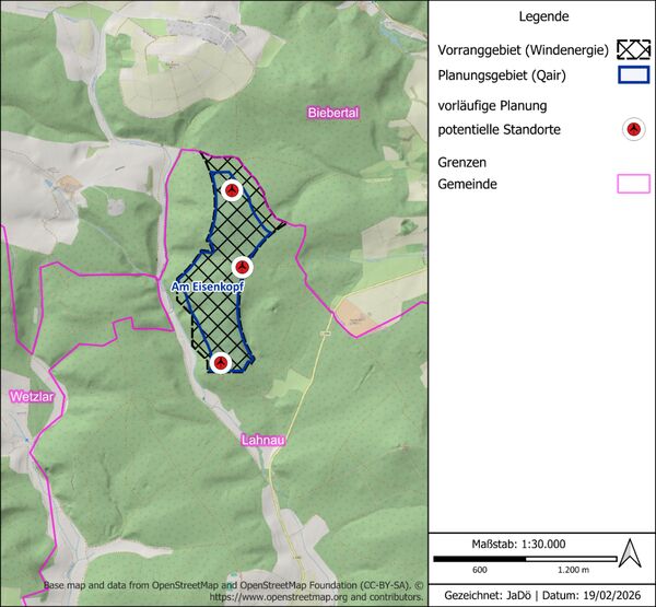 Standorte Vorrang- bzw. Planungsgebiet